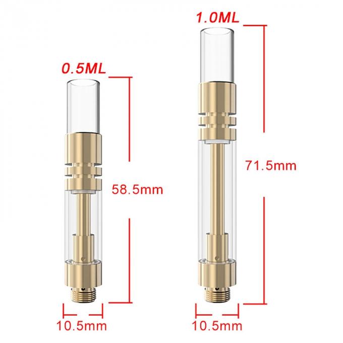 cartucho de 1000mg CBD Vape - Metal+Ceramic+Glass, función de cerradura a prueba de niños